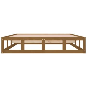 Honey Brown Solid Wood Bed Frame 200x200 cm - HipoMarket