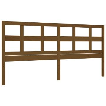 Solid Wood Bed Frame with Headboard - Honey Brown 200x200 cm