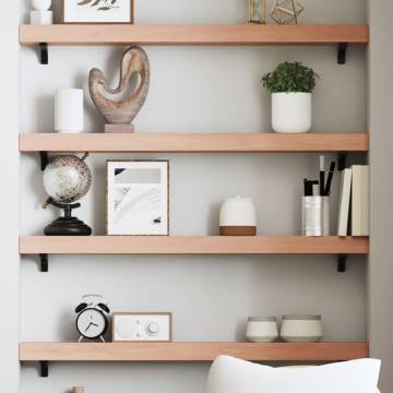 Light Brown Wall Shelf - 100x10x6 cm Solid Oak Wood