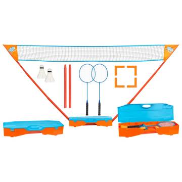 Get & Go Instant Badminton Game Set | Blue & Orange