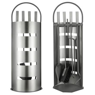 HI Fireplace Tool Set - 5 Pcs Silver | Stylish & Practical