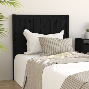 Black Bed Headboard | Solid Pine Wood | 80.5x4x100 cm