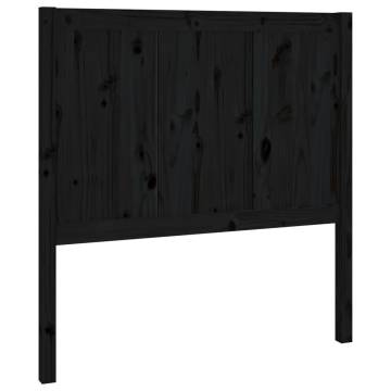 Black Bed Headboard | Solid Pine Wood | 80.5x4x100 cm