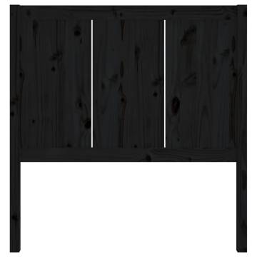 Black Bed Headboard | Solid Pine Wood | 80.5x4x100 cm