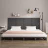 Elegant Grey Wall Headboard - Solid Pine Wood 186x3x91.5 cm