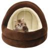 Luxury Cat Bed 50x50x45 cm - Brown and Cream | HipoMarket