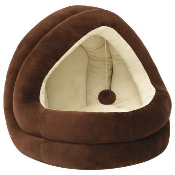 Luxury Cat Bed 50x50x45 cm - Brown and Cream | HipoMarket