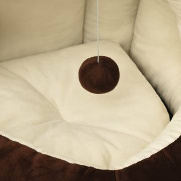 Luxury Cat Bed 50x50x45 cm - Brown and Cream | HipoMarket