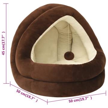 Luxury Cat Bed 50x50x45 cm - Brown and Cream | HipoMarket