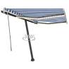 Manual Retractable Awning with LED 350x250 cm Blue and White Colour blue and white Size 350 x 250 cm Quantity in Package 1 