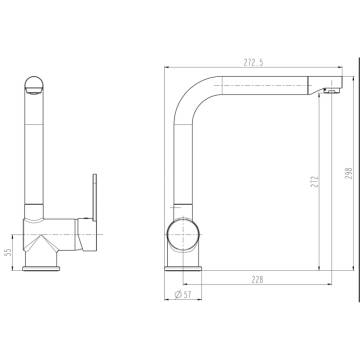 SCHÜTTE RIO Silver Sink Mixer - Durable & Sleek Design