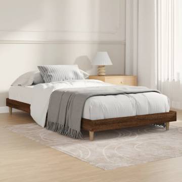 Brown Oak Bed Frame 100x200 cm | Durable & Stylish Design