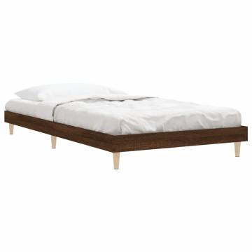 Brown Oak Bed Frame 100x200 cm | Durable & Stylish Design