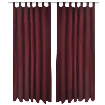 Bordeaux Micro-Satin Curtains with Loops - 2 Pcs | 140 x 225 cm