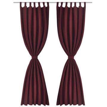 Bordeaux Micro-Satin Curtains with Loops - 2 Pcs | 140 x 225 cm