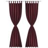 Bordeaux Micro-Satin Curtains with Loops - 2 Pcs | 140 x 225 cm