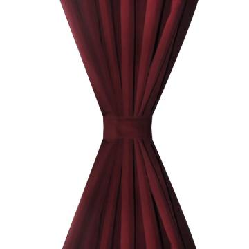 Bordeaux Micro-Satin Curtains with Loops - 2 Pcs | 140 x 225 cm