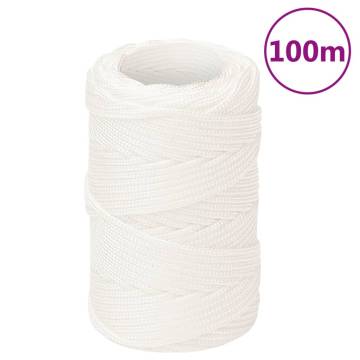 Boat Rope Full White 2mm 100m Polypropylene - Durable & Versatile