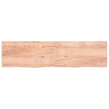 Light Brown Solid Wood Bathroom Countertop - 200x50 cm