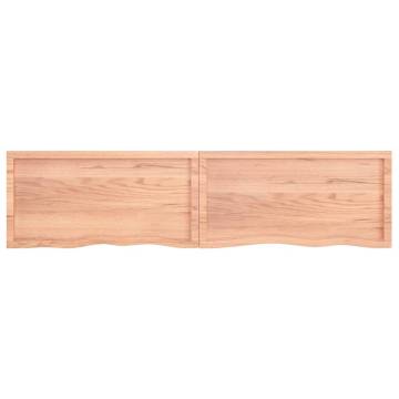 Light Brown Solid Wood Bathroom Countertop - 200x50 cm