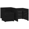 3 Piece Garden Box Set - Black Solid Pine Wood Storage