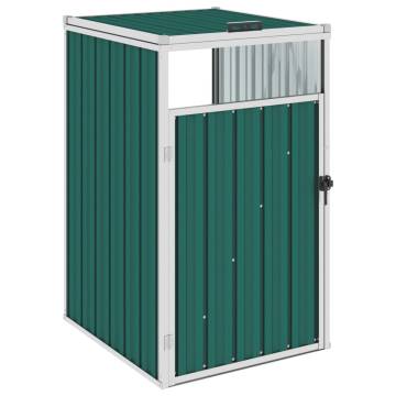 Garbage Bin Shed Green 72x81x121 cm - Durable Steel Storage