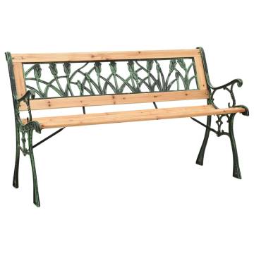 Garden Bench 122 cm - Cast Iron & Solid Firwood