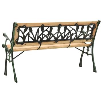 Garden Bench 122 cm - Cast Iron & Solid Firwood