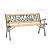 Garden Bench 122 cm - Cast Iron & Solid Firwood