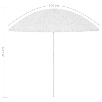 Hawaii Beach Umbrella White 300 cm - UV Protective & Stylish