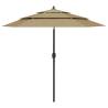 3-Tier Parasol with Aluminium Pole Taupe 2.5 m Colour taupe Size 2.5 m Quantity in Package 1 