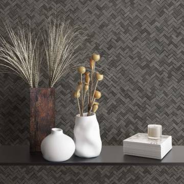 Noordwand Botanica Wallpaper - Rattan Wickerwork Black & Grey