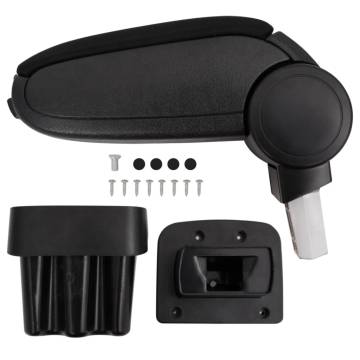 Car Armrest Black - Durable ABS Storage Solution for Vehicles