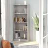 4-Tier Book Cabinet in Concrete Grey - Modern & Stylish Design