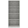 4-Tier Book Cabinet in Concrete Grey - Modern & Stylish Design