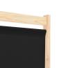 5-Panel Black Room Divider | Stylish Fabric Partition 200x170cm