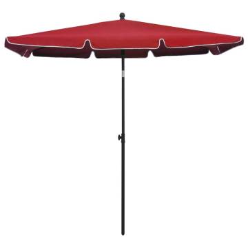 Bordeaux Red Garden Parasol with Tilt and Crank Mechanism