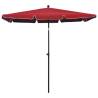 Bordeaux Red Garden Parasol with Tilt and Crank Mechanism