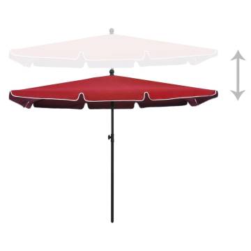 Bordeaux Red Garden Parasol with Tilt and Crank Mechanism