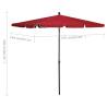 Bordeaux Red Garden Parasol with Tilt and Crank Mechanism