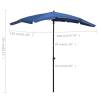 Garden Parasol with Pole 200x130 cm - Azure Blue | HipoMarket