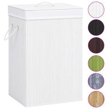 Bamboo Laundry Basket White - Stylish & Functional Storage