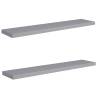 Floating Wall Shelves 2pcs Grey - Stylish MDF Display Shelves