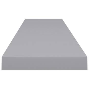 Floating Wall Shelves 2pcs Grey - Stylish MDF Display Shelves