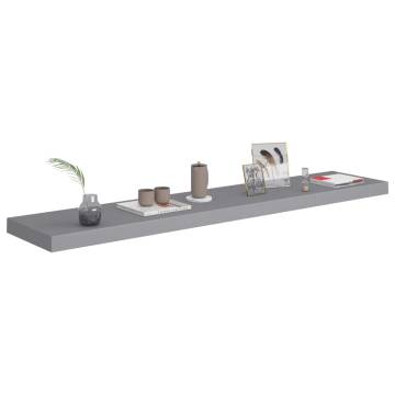 Floating Wall Shelves 2pcs Grey - Stylish MDF Display Shelves