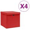 Storage Boxes with Covers 4 pcs 28x28x28 cm Red Colour red with lids Quantity in Package 4 Number of 1 