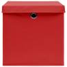 Stylish Red Storage Boxes with Covers - 4 pcs | HipoMarket