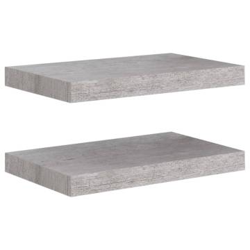 Floating Wall Shelves - 2 Pcs Concrete Grey | HipoMarket UK