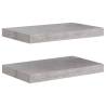 Floating Wall Shelves - 2 Pcs Concrete Grey | HipoMarket UK