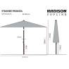 Madison Mykanos 250 cm Grey Parasol - Stylish Garden Shade